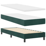 Letto a molle con materasso Verde Scuro 80 x 200 cm Velluto