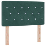 Letto a molle con materasso Verde Scuro 80 x 200 cm Velluto