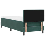 Letto a molle con materasso Verde Scuro 80 x 200 cm Velluto