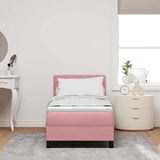 Letto a molle con materasso Rosa 80 x 200 cm Velluto