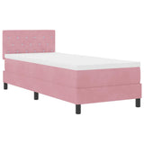 Letto a molle con materasso Rosa 80 x 200 cm Velluto