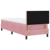 Letto a molle con materasso Rosa 80 x 200 cm Velluto