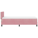 Letto a molle con materasso Rosa 80 x 200 cm Velluto