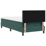 Letto a molle con materasso Verde Scuro 90 x 190 cm Velluto