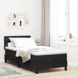 Letto a molle con materasso Nero 100 x 200 cm Velluto