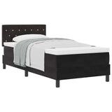 Letto a molle con materasso Nero 100 x 200 cm Velluto