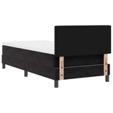 Letto a molle con materasso Nero 100 x 200 cm Velluto