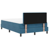 Letto a molle con materasso Blu Scuro 120 x 190 cm Velluto