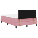 Letto a molle con materasso Rosa 120 x 190 cm Velluto