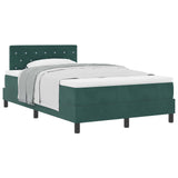 Letto a molle con materasso Verde Scuro 120 x 200 cm Velluto