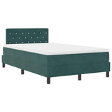 Letto a molle con materasso Verde Scuro 120 x 200 cm Velluto