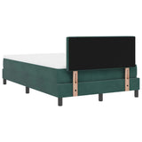Letto a molle con materasso Verde Scuro 120 x 200 cm Velluto