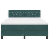 Letto a molle con materasso Verde Scuro 140 x 200 cm Velluto