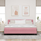 Letto a molle con materasso Rosa 180 x 200 cm Velluto