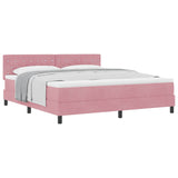 Letto a molle con materasso Rosa 180 x 200 cm Velluto
