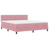 Letto a molle con materasso Rosa 180 x 200 cm Velluto