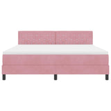 Letto a molle con materasso Rosa 180 x 200 cm Velluto