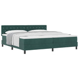Letto a molle con materasso Verde Scuro 200 x 200 cm Velluto
