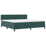 Letto a molle con materasso Verde Scuro 200 x 200 cm Velluto
