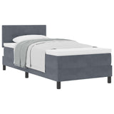 Letto a molle con materasso Grigio scuro 80 x 200 cm Velluto