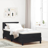 Letto a molle con testiera Nero 80 x 200 cm Velluto