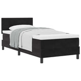 Letto a molle con testiera Nero 80 x 200 cm Velluto