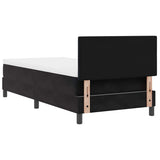 Letto a molle con testiera Nero 80 x 200 cm Velluto