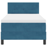 Letto a Molle con Materasso Blu scuro 90 x 190 cm Tessuto