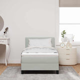 Letto a molle con testiera Grigio chiaro 100 x 200 cm Velluto