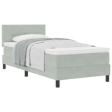 Letto a molle con testiera Grigio chiaro 100 x 200 cm Velluto