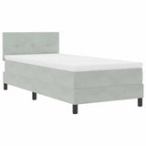 Letto a molle con testiera Grigio chiaro 100 x 200 cm Velluto