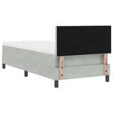 Letto a molle con testiera Grigio chiaro 100 x 200 cm Velluto