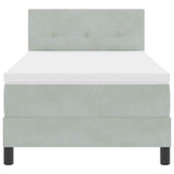 Letto a molle con testiera Grigio chiaro 100 x 200 cm Velluto