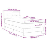 Letto a molle con materasso Nero 100 x 200 cm Velluto