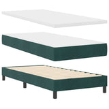 Letto a molle con materasso Verde Scuro 100 x 200 cm Velluto