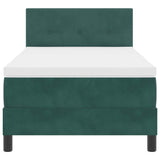 Letto a molle con materasso Verde Scuro 100 x 200 cm Velluto