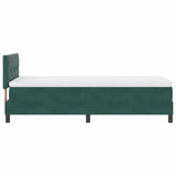 Letto a molle con materasso Verde Scuro 100 x 200 cm Velluto