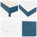 Letto a molle con materasso Blu Scuro 100 x 200 cm Velluto
