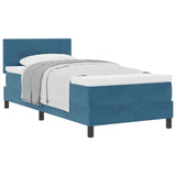 Letto a molle con materasso Blu Scuro 100 x 200 cm Velluto