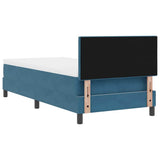 Letto a molle con materasso Blu Scuro 100 x 200 cm Velluto