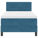 Letto a molle con materasso Blu Scuro 100 x 200 cm Velluto