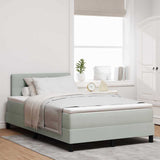 Letto a molle con testiera Grigio chiaro 120 x 190 cm Velluto