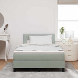 Letto a molle con testiera Grigio chiaro 120 x 190 cm Velluto