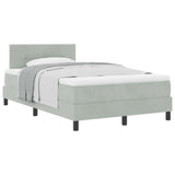 Letto a molle con testiera Grigio chiaro 120 x 190 cm Velluto