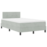 Letto a molle con testiera Grigio chiaro 120 x 190 cm Velluto