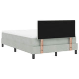 Letto a molle con testiera Grigio chiaro 120 x 190 cm Velluto