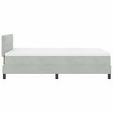 Letto a molle con testiera Grigio chiaro 120 x 190 cm Velluto