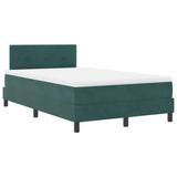 Letto a molle con materasso Verde Scuro 120 x 190 cm Velluto
