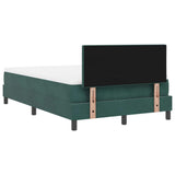 Letto a molle con materasso Verde Scuro 120 x 190 cm Velluto