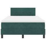 Letto a molle con materasso Verde Scuro 120 x 190 cm Velluto